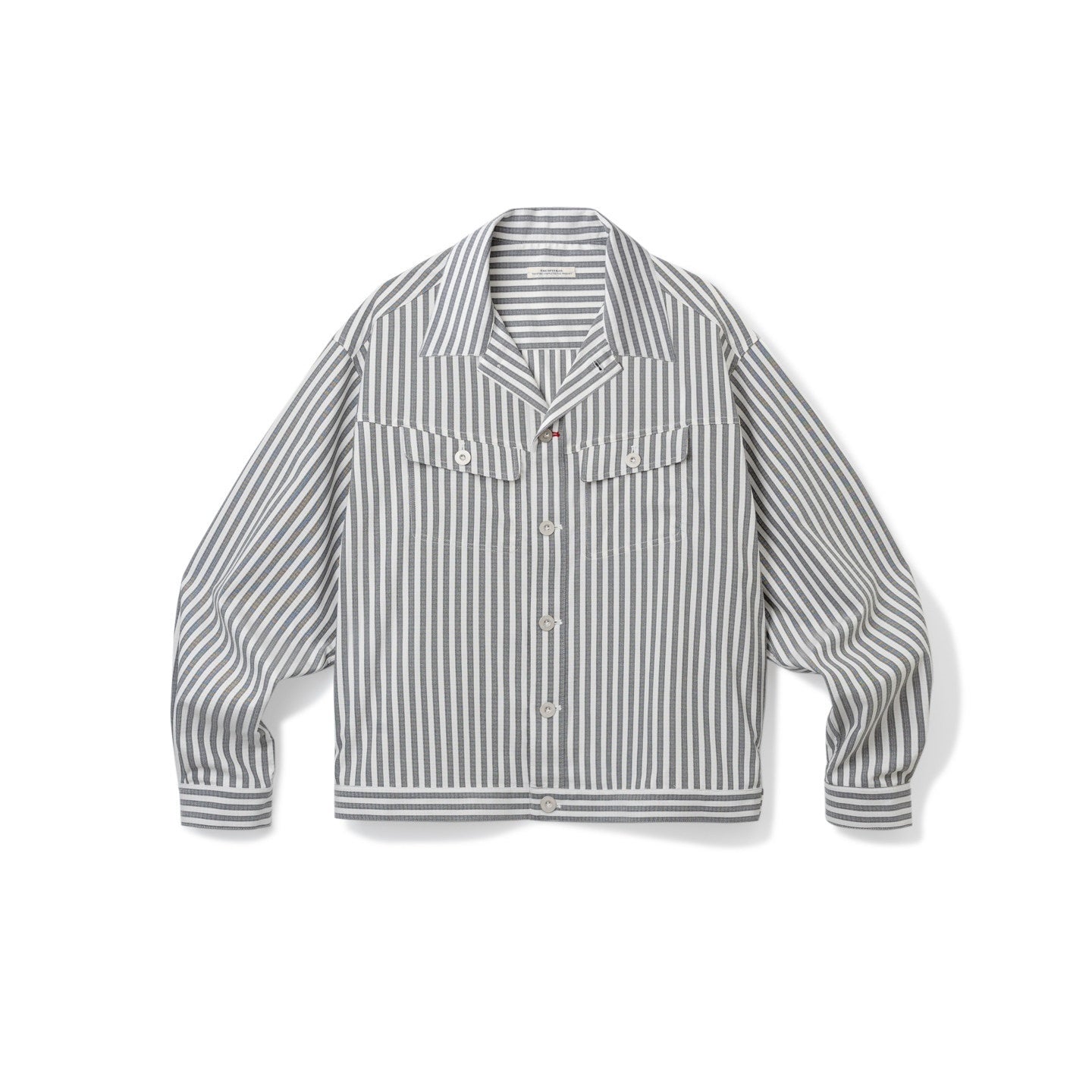 SUPERTOFU_Stretch_Polyester_Cropped_Retro_Striped_Topstitch_Unisex_Collared_Shirts_MISSTT