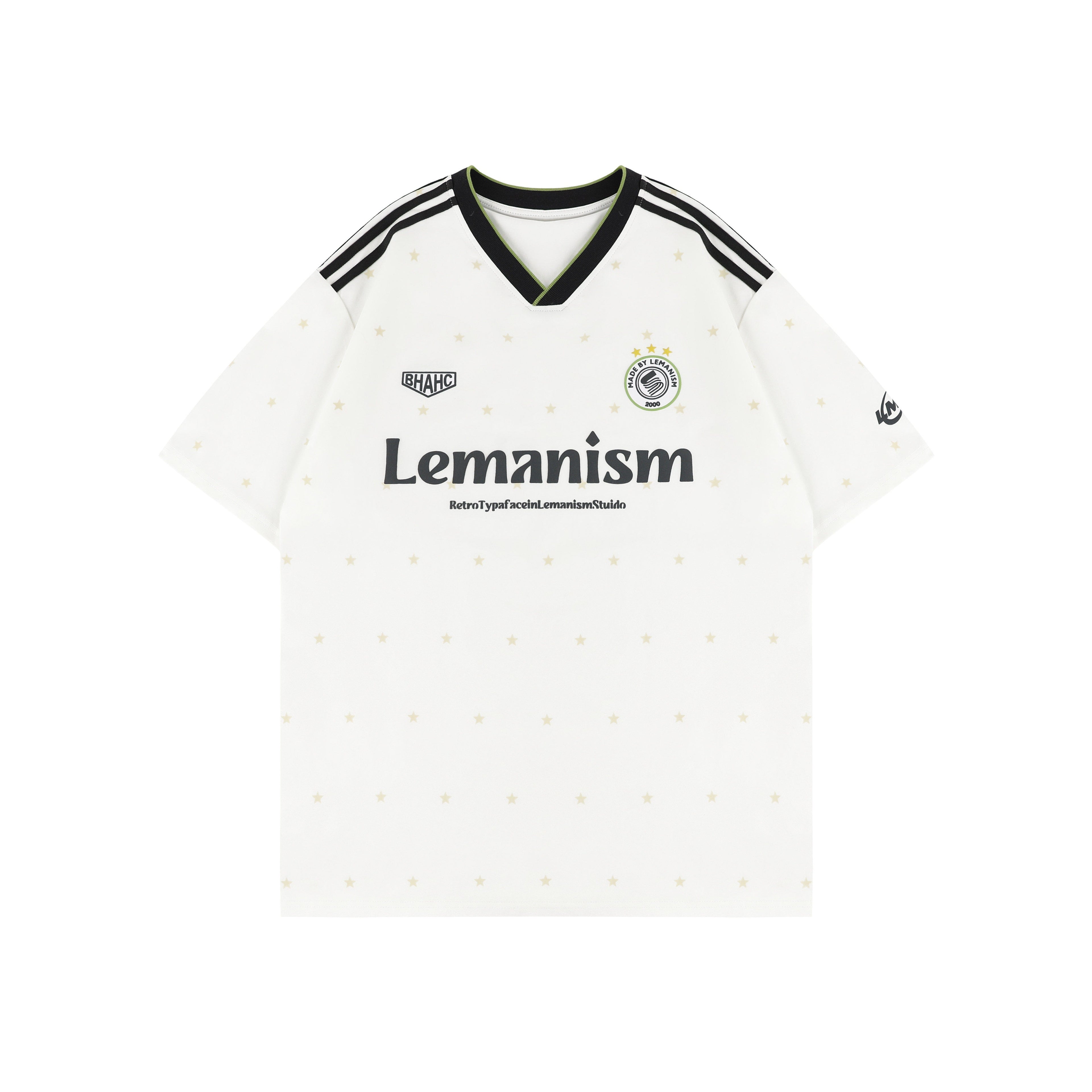 lemanism_Allover_Star_Print_V-neck_Loose_Fit_Men's_Short_Sleeve_T-shirts_MISSTT