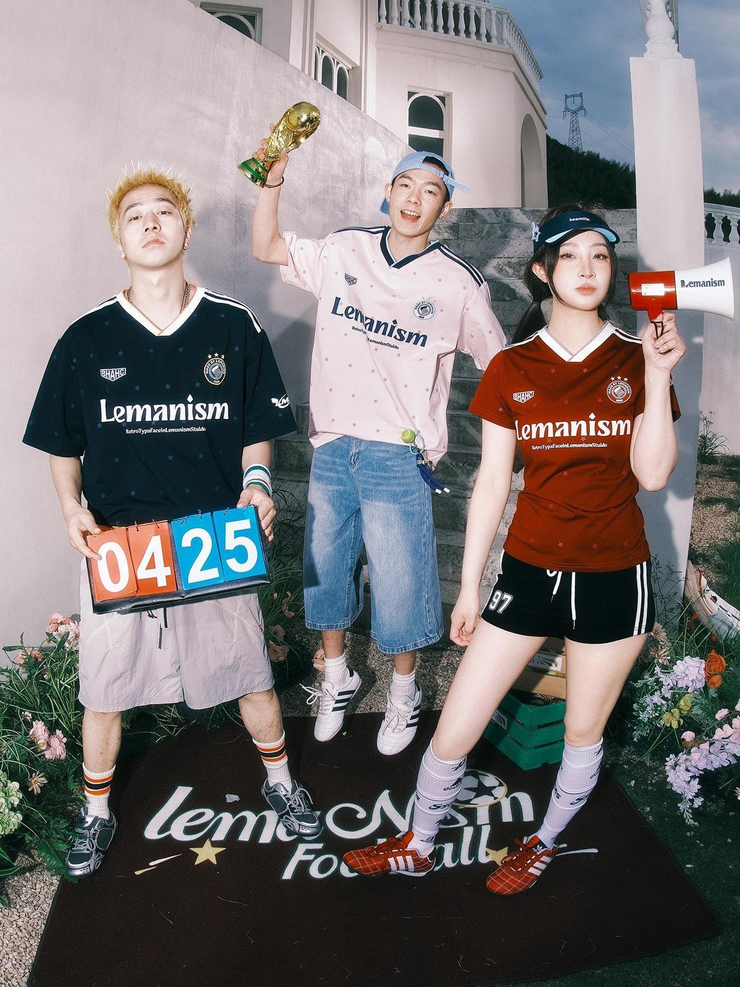 lemanism Allover Star Print V-neck Loose Fit Men's Short Sleeve T-shirts