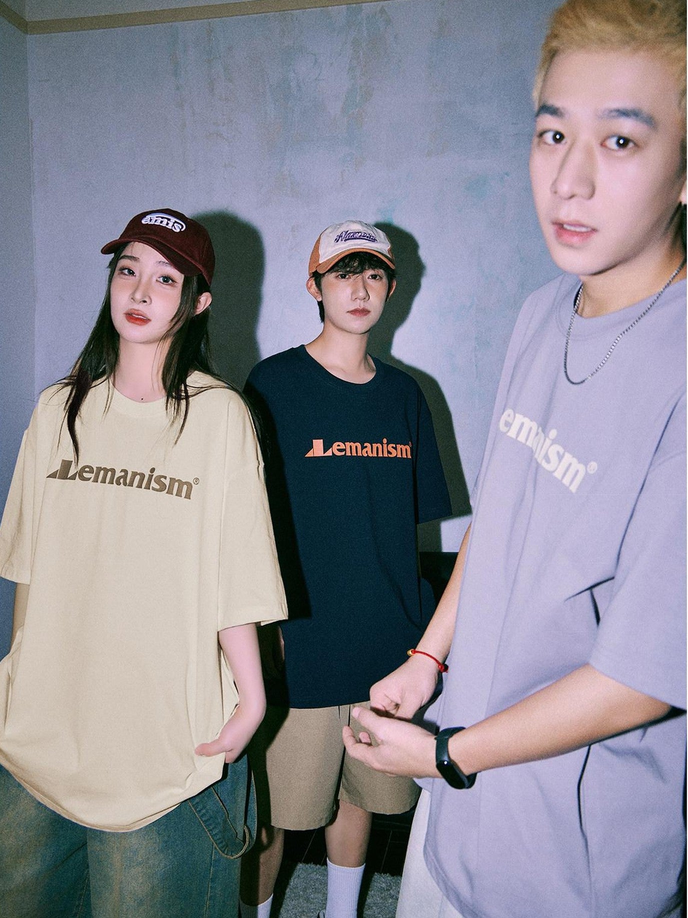 lemanism American Retro Oversized Men's 300g Heavy Cotton Short Sleeve T-shirts