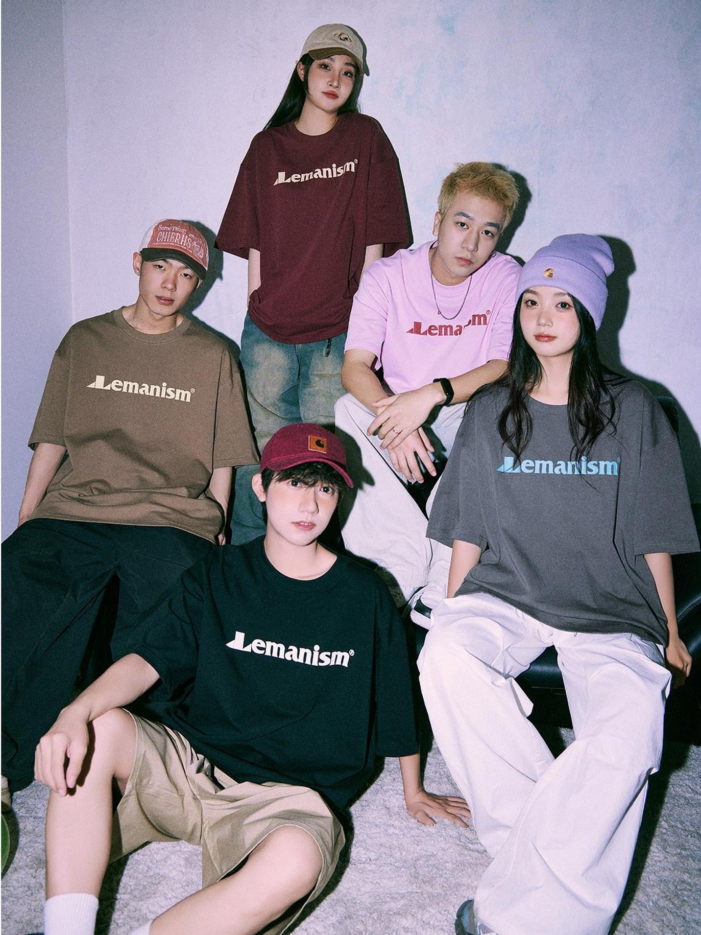 lemanism American Retro Oversized Men's 300g Heavy Cotton Short Sleeve T-shirts