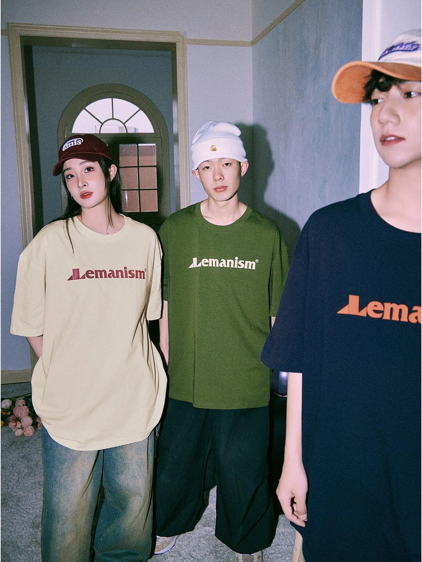 lemanism American Retro Oversized Men's 300g Heavy Cotton Short Sleeve T-shirts