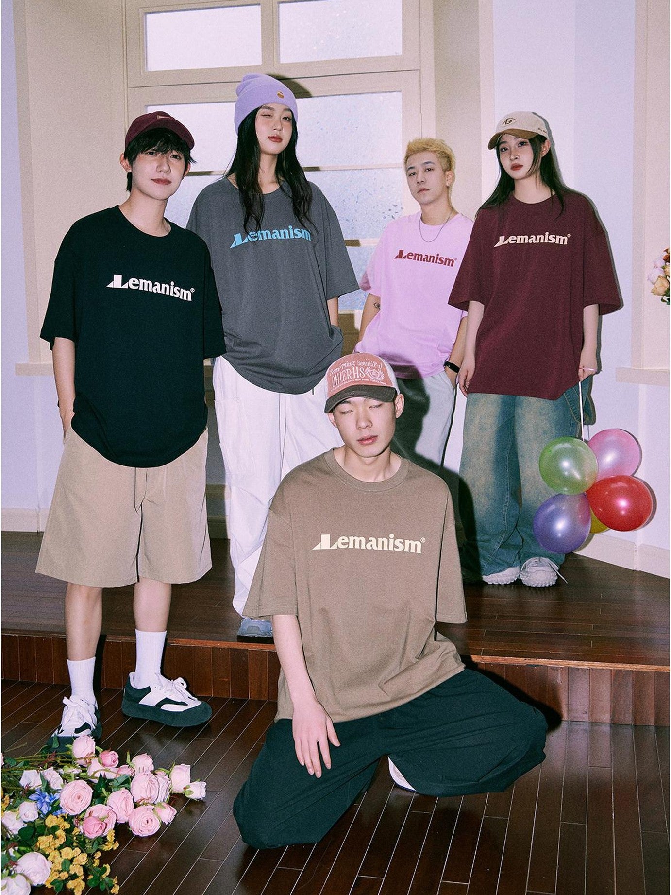 lemanism American Retro Oversized Men's 300g Heavy Cotton Short Sleeve T-shirts