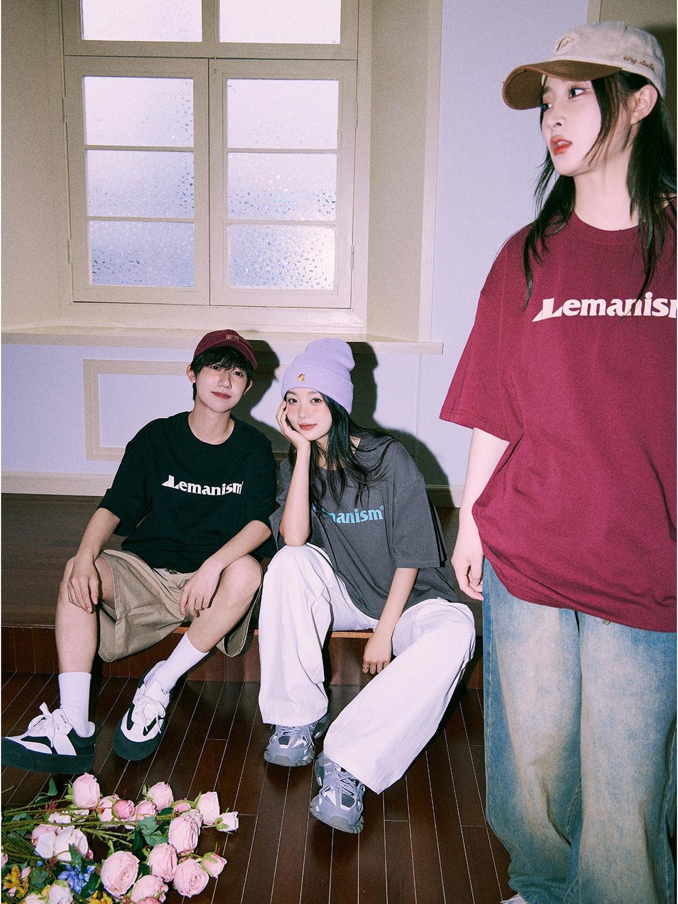 lemanism American Retro Oversized Men's 300g Heavy Cotton Short Sleeve T-shirts