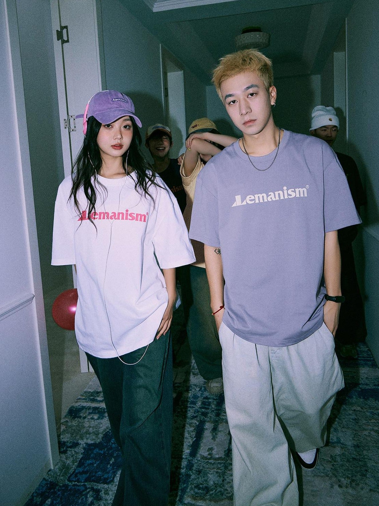 lemanism American Retro Oversized Men's 300g Heavy Cotton Short Sleeve T-shirts