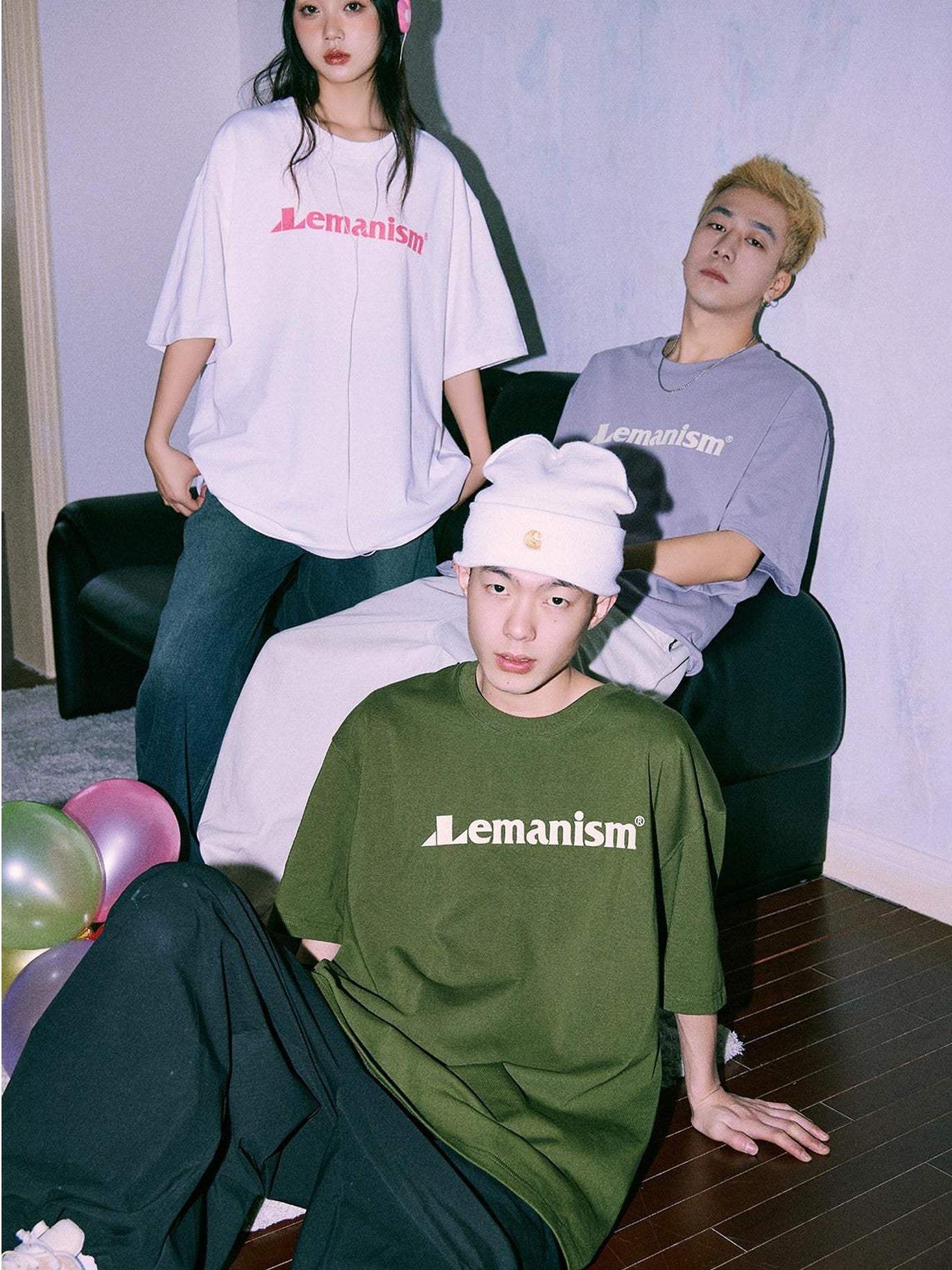 lemanism American Retro Oversized Men's 300g Heavy Cotton Short Sleeve T-shirts