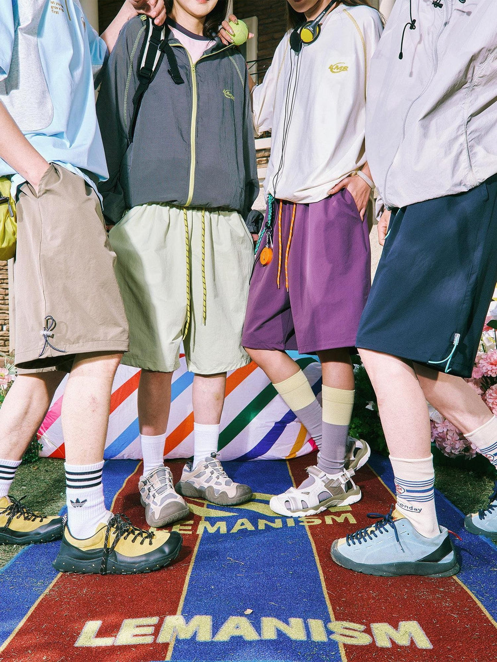 lemanism American Style Solid Color Loose Fit Casual Men's Chino Shorts