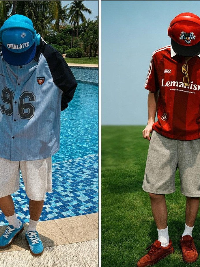 lemanism American Trend Solid Casual Couple Mid Length Men's Chino Shorts