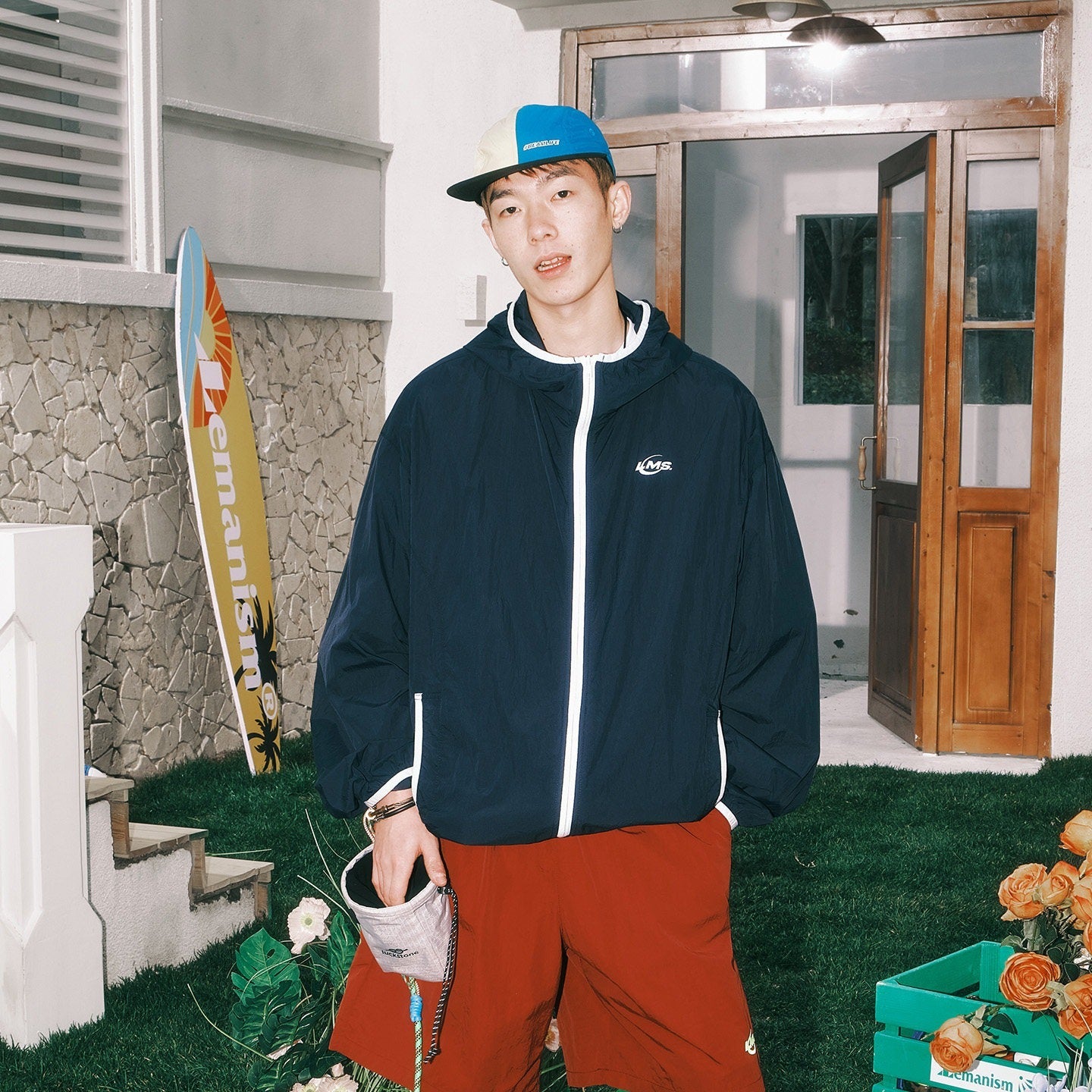 lemanism_Colorblock_Hooded_Letter_Print_Uv_Protection_Zip_Men's_Nylon_Lightweight_Jackets_MISSTT