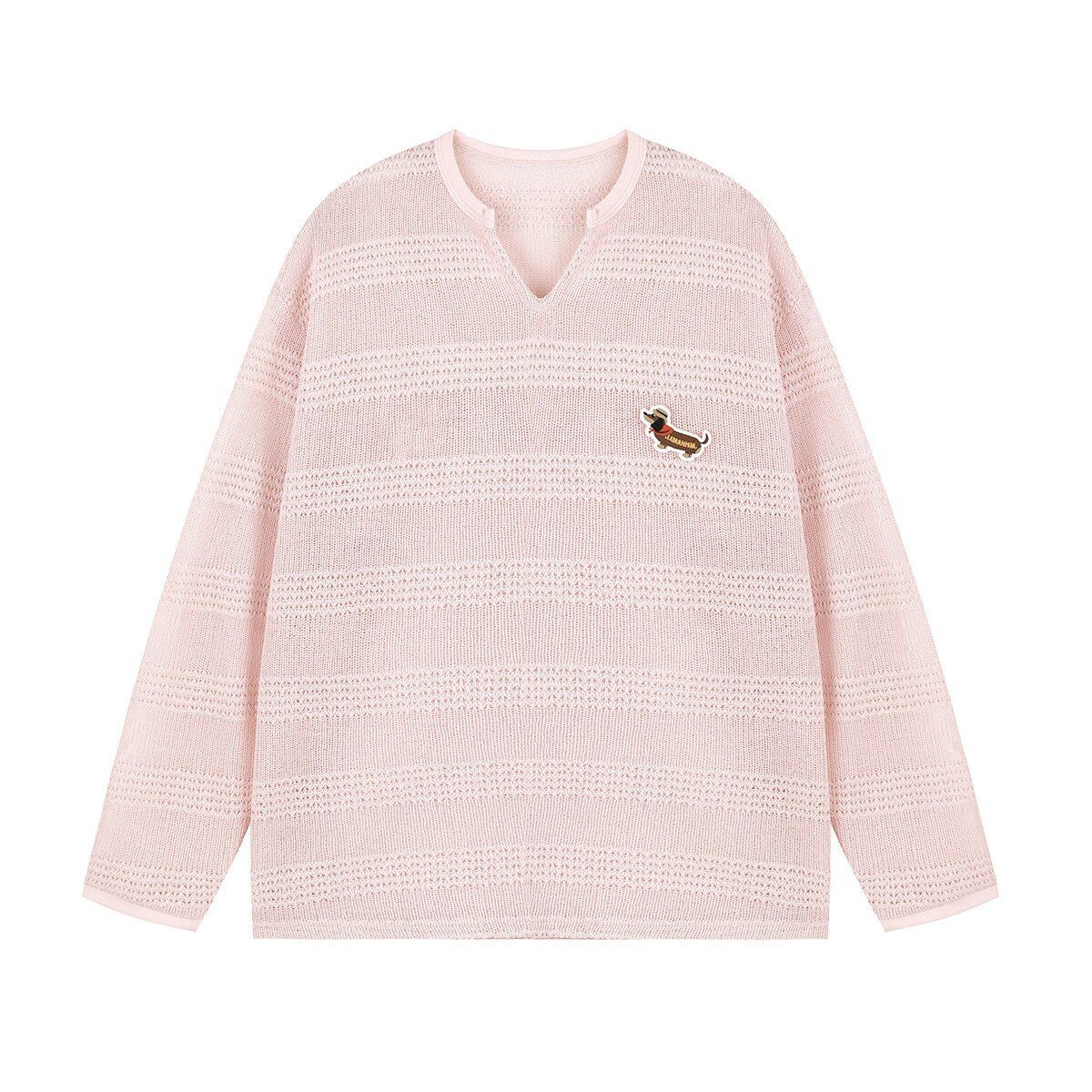 lemanism_Dachshund_Cutout_Oversized_Men's_Polyester_Long_Sleeve_T-shirts_MISSTT