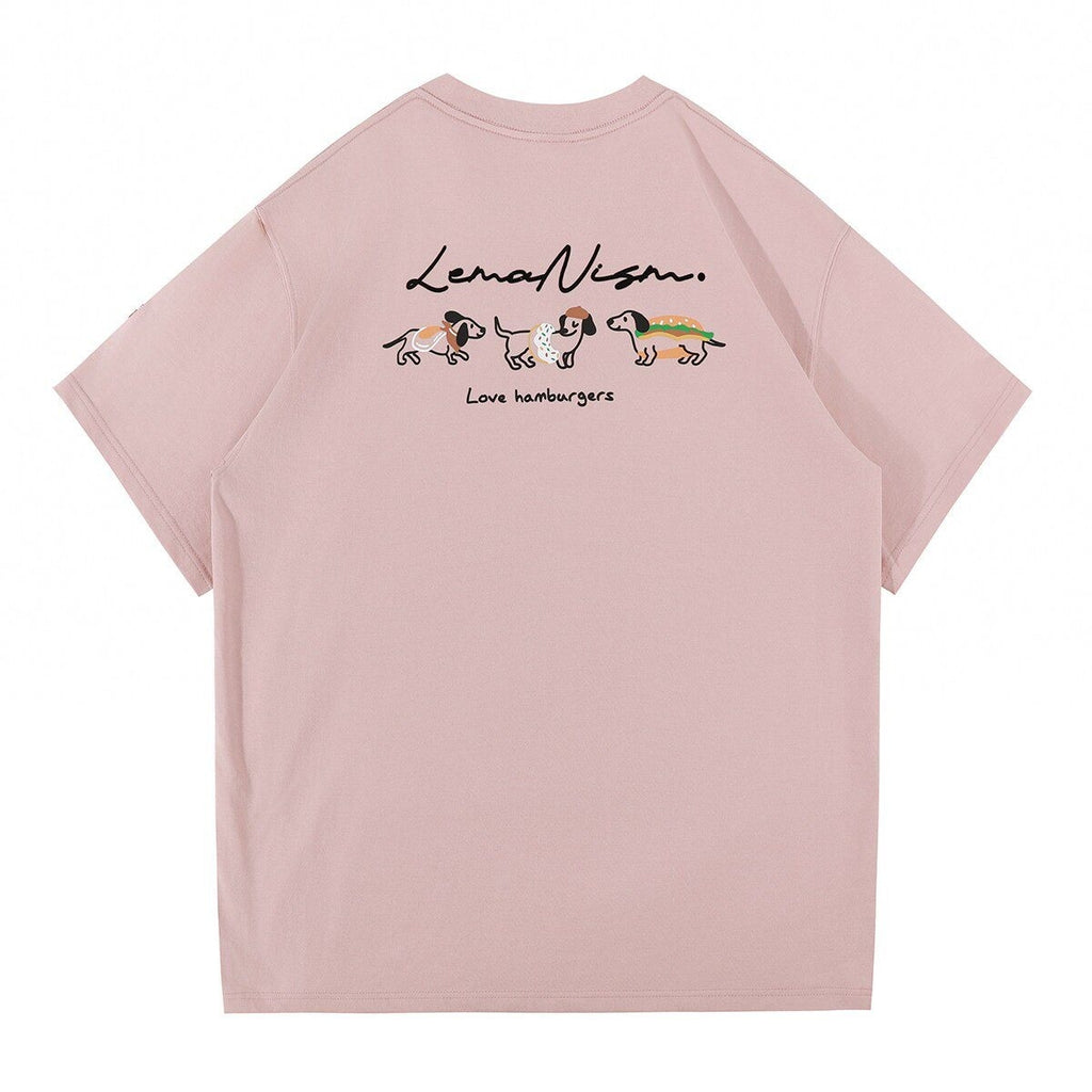 lemanism_Dachshund_Print_300g_Loose_Drop_Shoulder_Men's_Cotton_Short_Sleeve_T-shirts_MISSTT