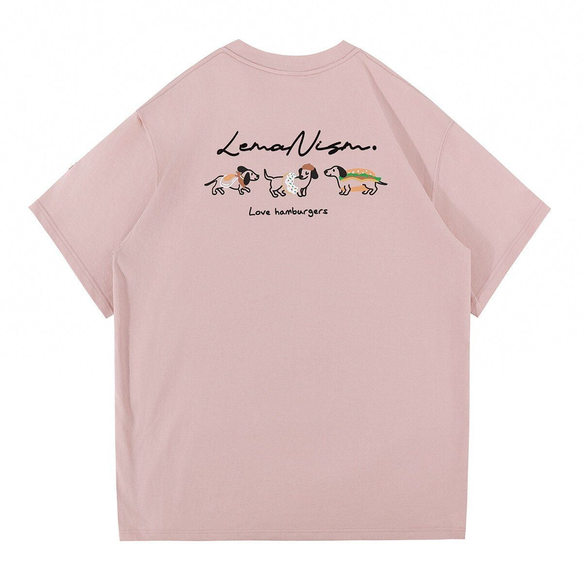 lemanism_Dachshund_Print_300g_Loose_Drop_Shoulder_Men's_Cotton_Short_Sleeve_T-shirts_MISSTT
