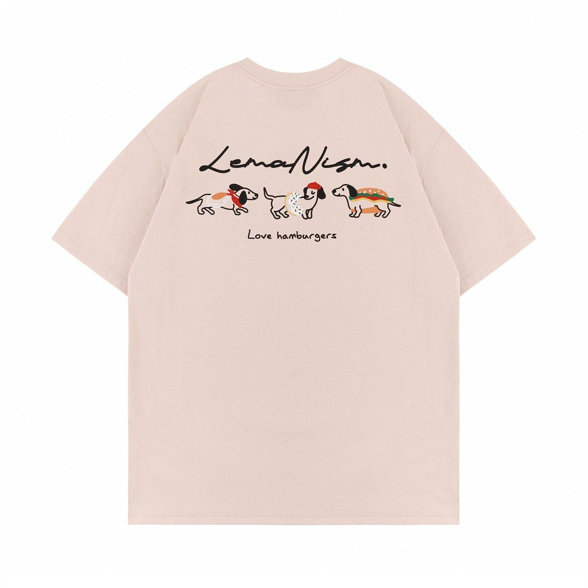 lemanism_Dachshund_Print_300g_Loose_Drop_Shoulder_Men's_Cotton_Short_Sleeve_T-shirts_MISSTT