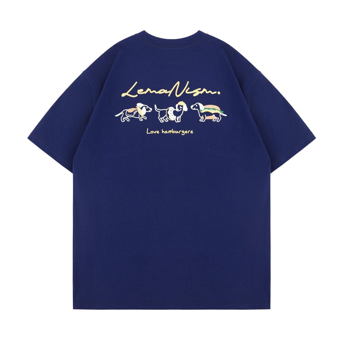 lemanism_Dachshund_Print_300g_Loose_Drop_Shoulder_Men's_Cotton_Short_Sleeve_T-shirts_MISSTT