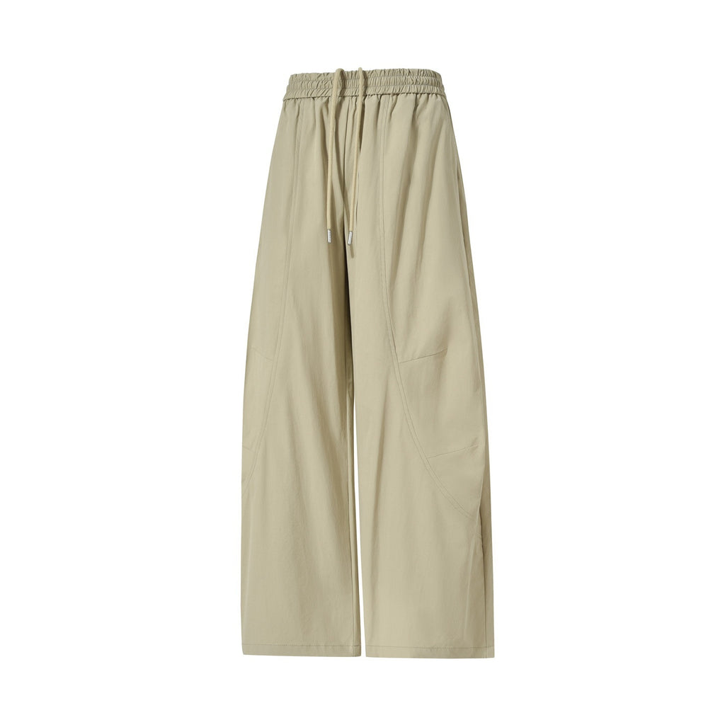 lemanism_Khaki_Solid_Loose_Mid_Rise_Casual_Men's_Nylon_Stretch_Straight-leg_Pants_MISSTT
