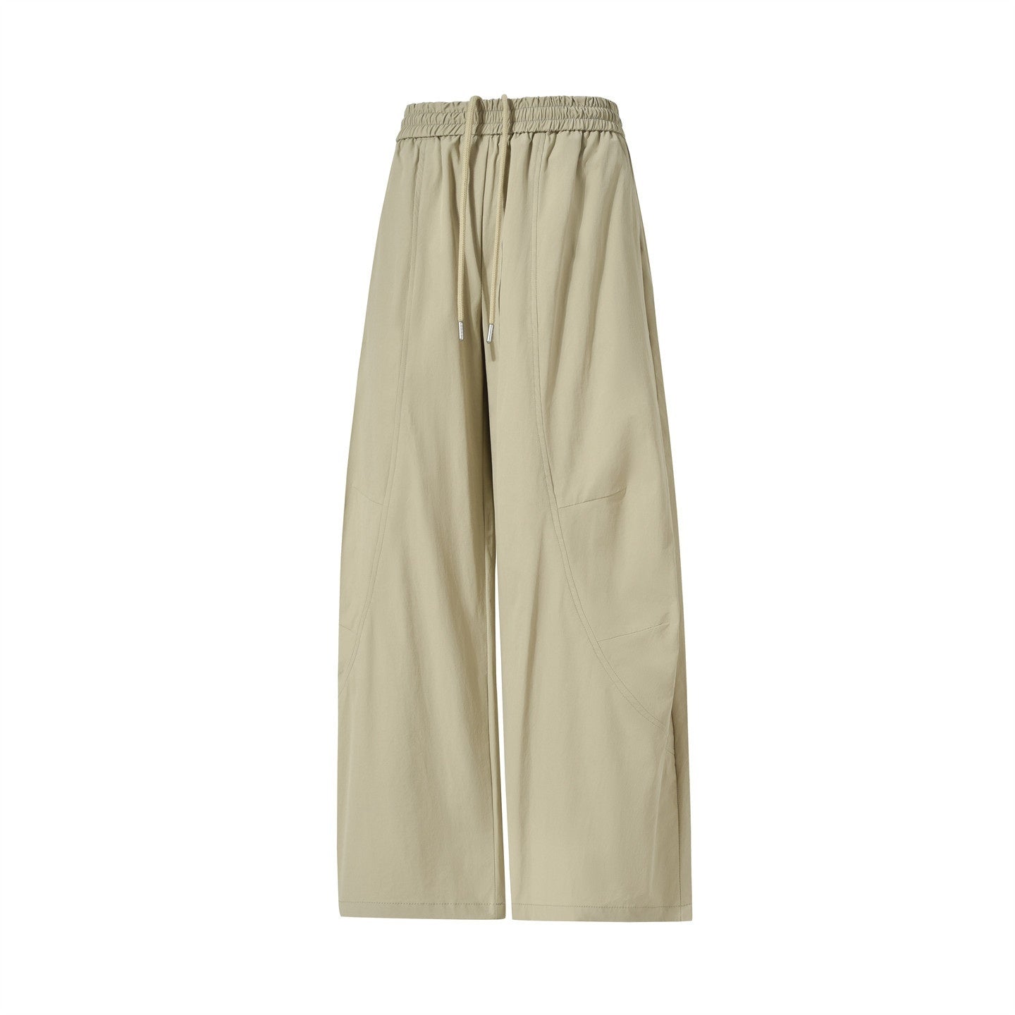 lemanism_Khaki_Solid_Loose_Mid_Rise_Casual_Men's_Nylon_Stretch_Straight-leg_Pants_MISSTT