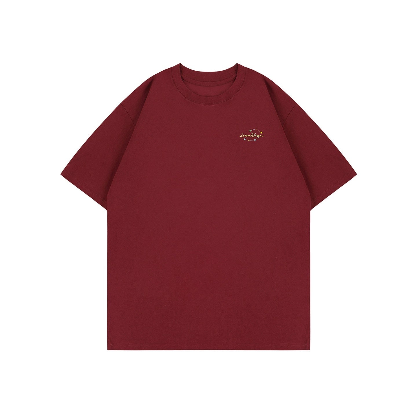 lemanism_Letter_Print_Loose_Drop_Shoulder_Crew_Men's_Cotton_Short_Sleeve_T-shirts_MISSTT
