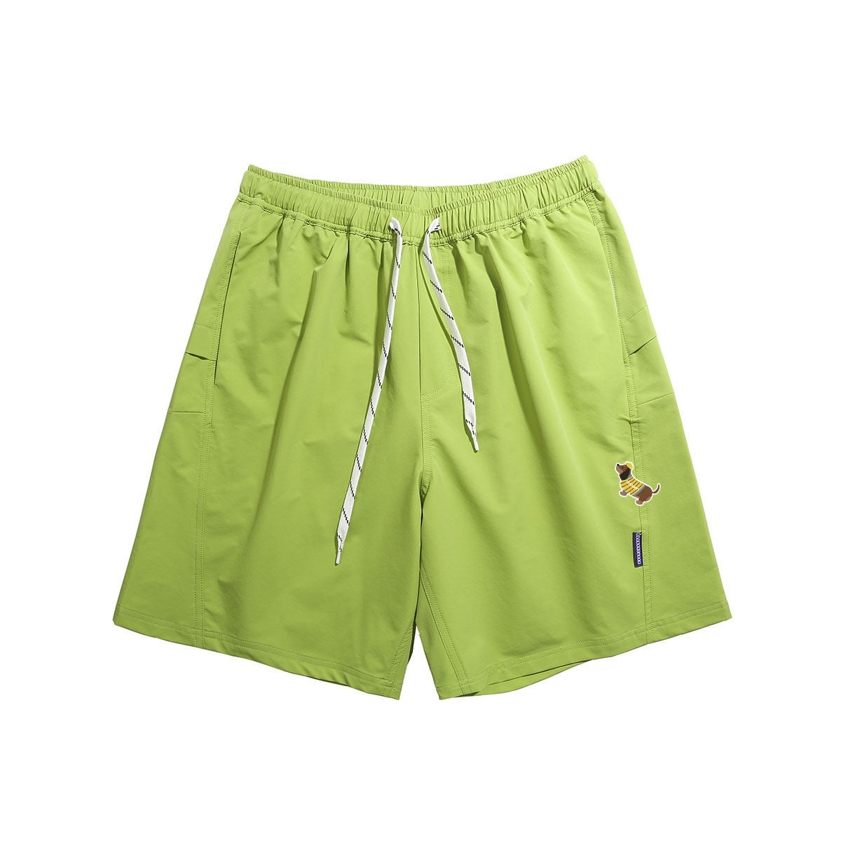 lemanism_Light_Blue_Dachshund_Print_Straight_Loose_Men's_Polyester_Athletic_Shorts_MISSTT