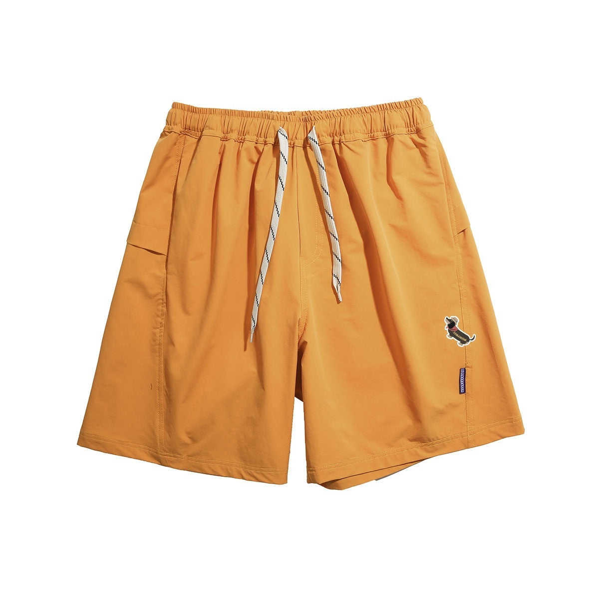 lemanism_Light_Blue_Dachshund_Print_Straight_Loose_Men's_Polyester_Athletic_Shorts_MISSTT