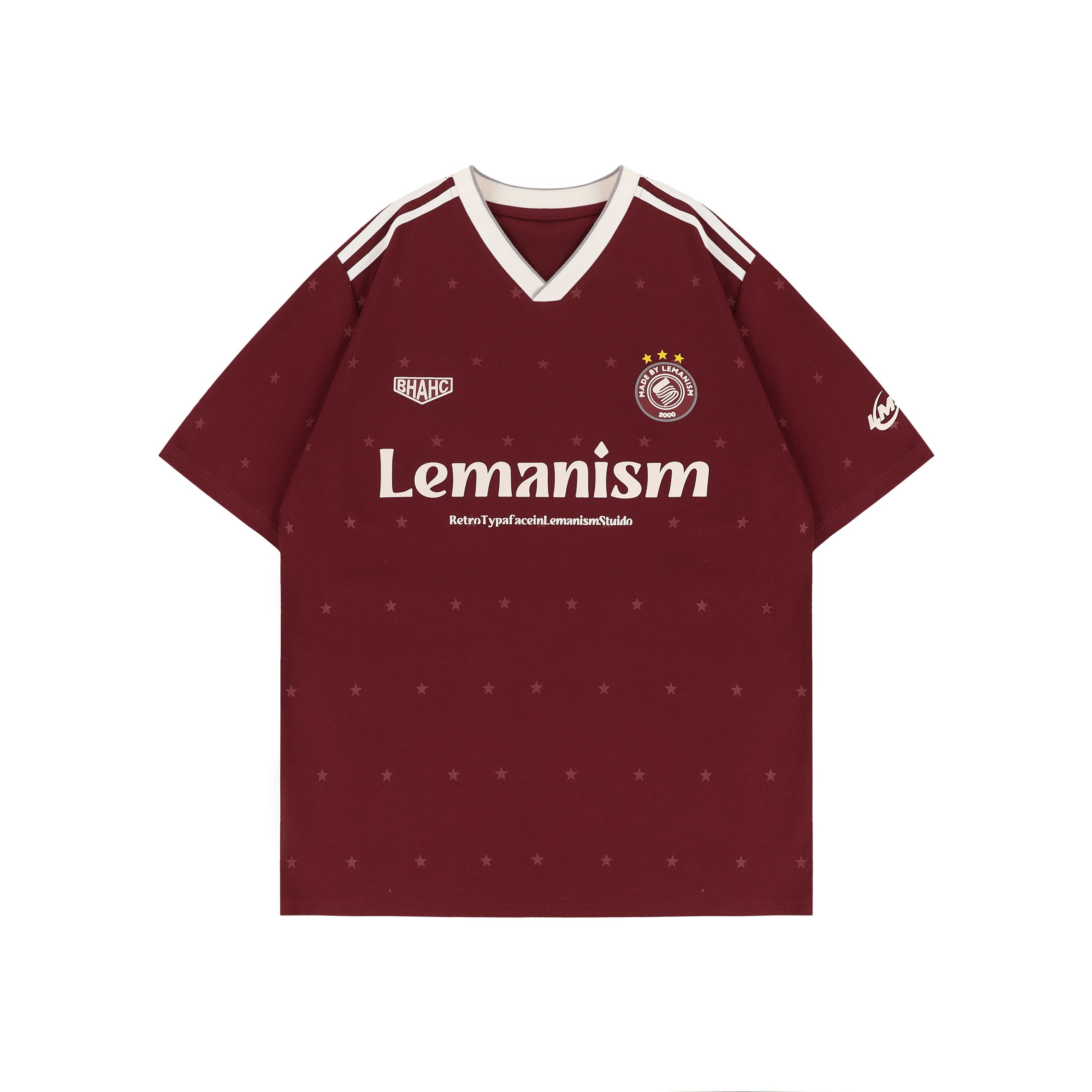 lemanism_Pink_Star_V-neck_American_Jersey_Men's_Short_Sleeve_T-shirts_MISSTT