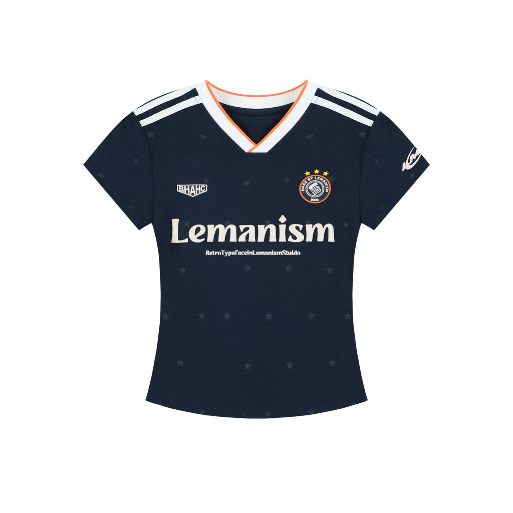 lemanism_Pink_Star_V-neck_American_Jersey_Men's_Short_Sleeve_T-shirts_MISSTT