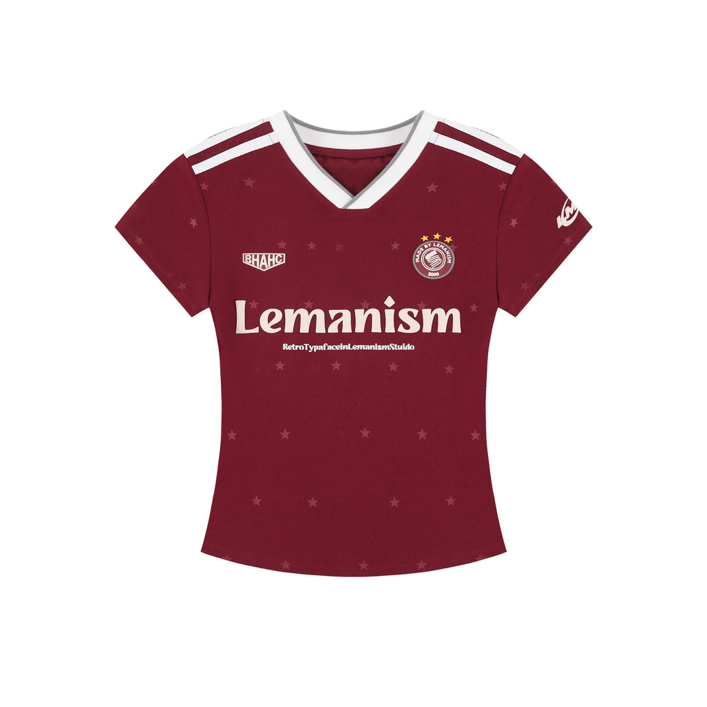 lemanism_Pink_Star_V-neck_American_Jersey_Men's_Short_Sleeve_T-shirts_MISSTT
