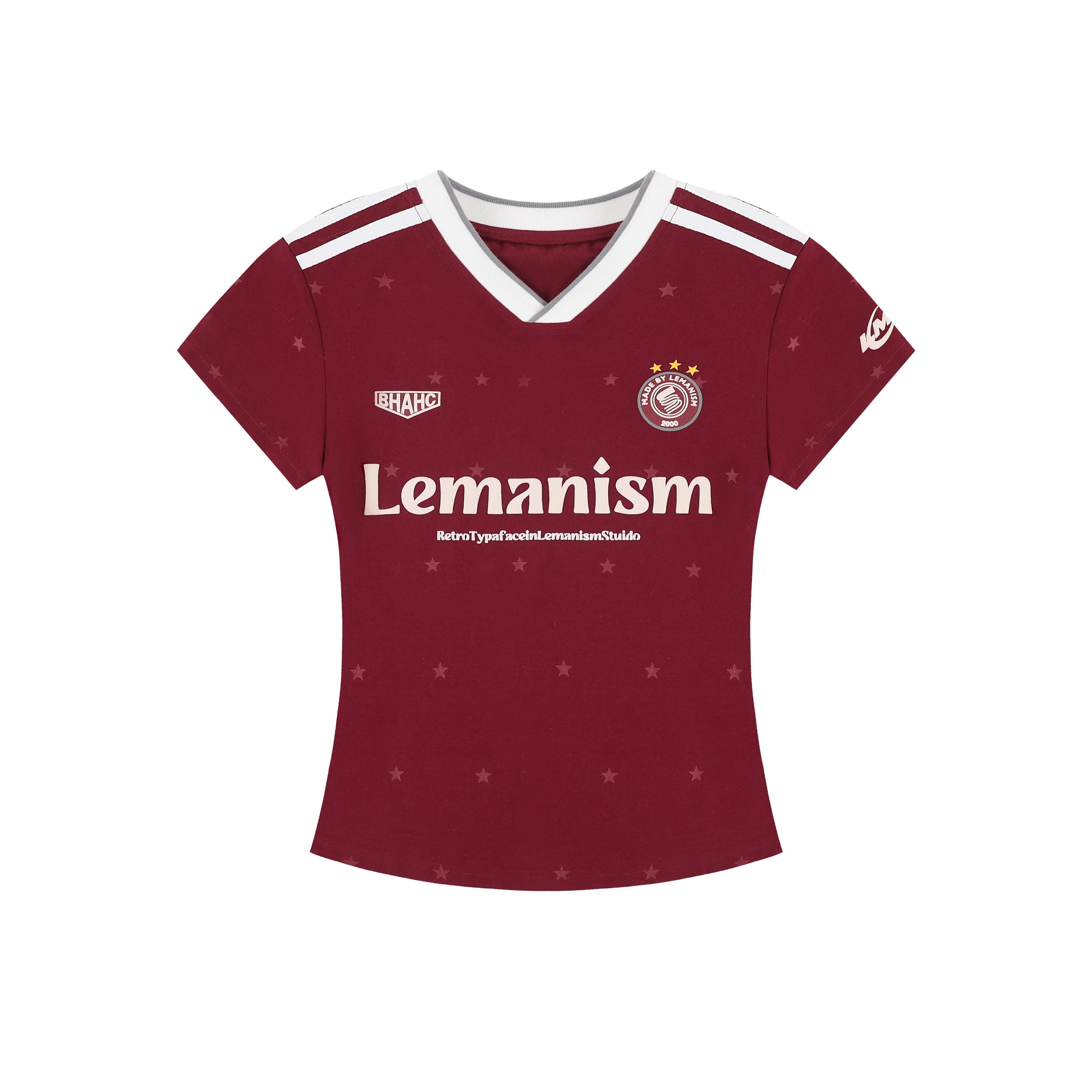 lemanism_Pink_Star_V-neck_American_Jersey_Men's_Short_Sleeve_T-shirts_MISSTT