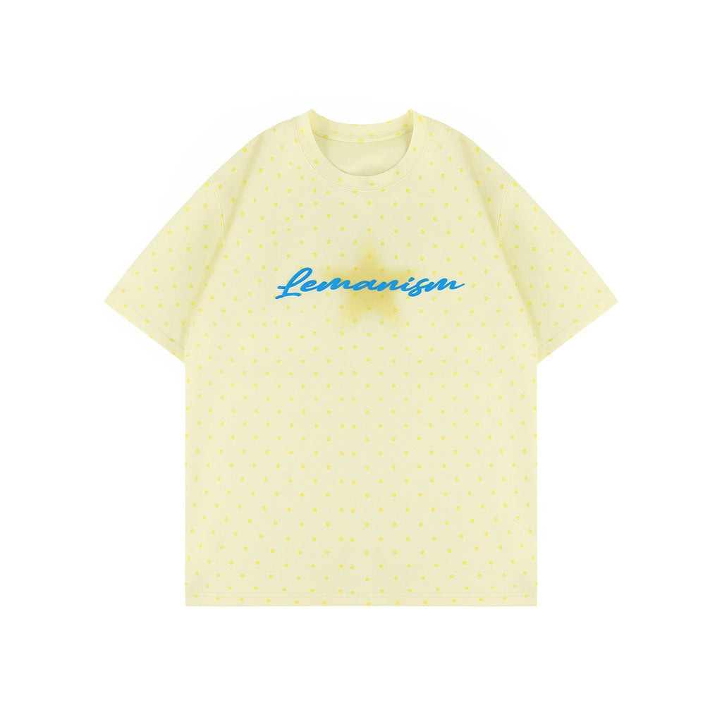 lemanism_Polka_Dot_Print_Loose_Fit_Men's_Poly_Cotton_Blend_Short_Sleeve_T-shirts_MISSTT