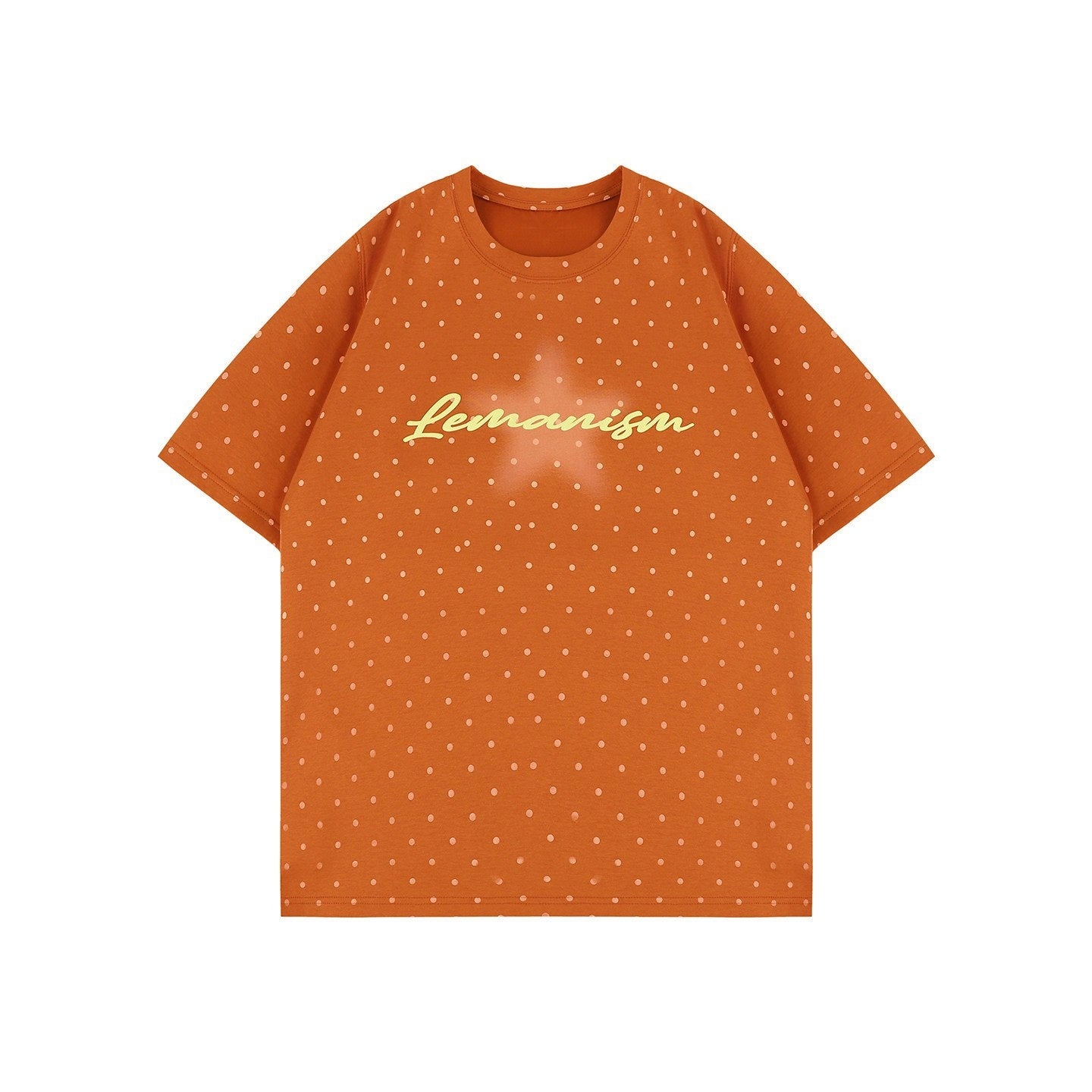 lemanism_Polka_Dot_Print_Loose_Fit_Men's_Poly_Cotton_Blend_Short_Sleeve_T-shirts_MISSTT