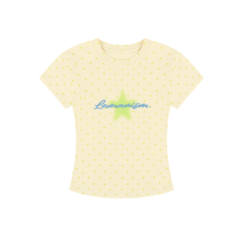 lemanism_Polka_Dot_Print_Loose_Fit_Men's_Poly_Cotton_Blend_Short_Sleeve_T-shirts_MISSTT