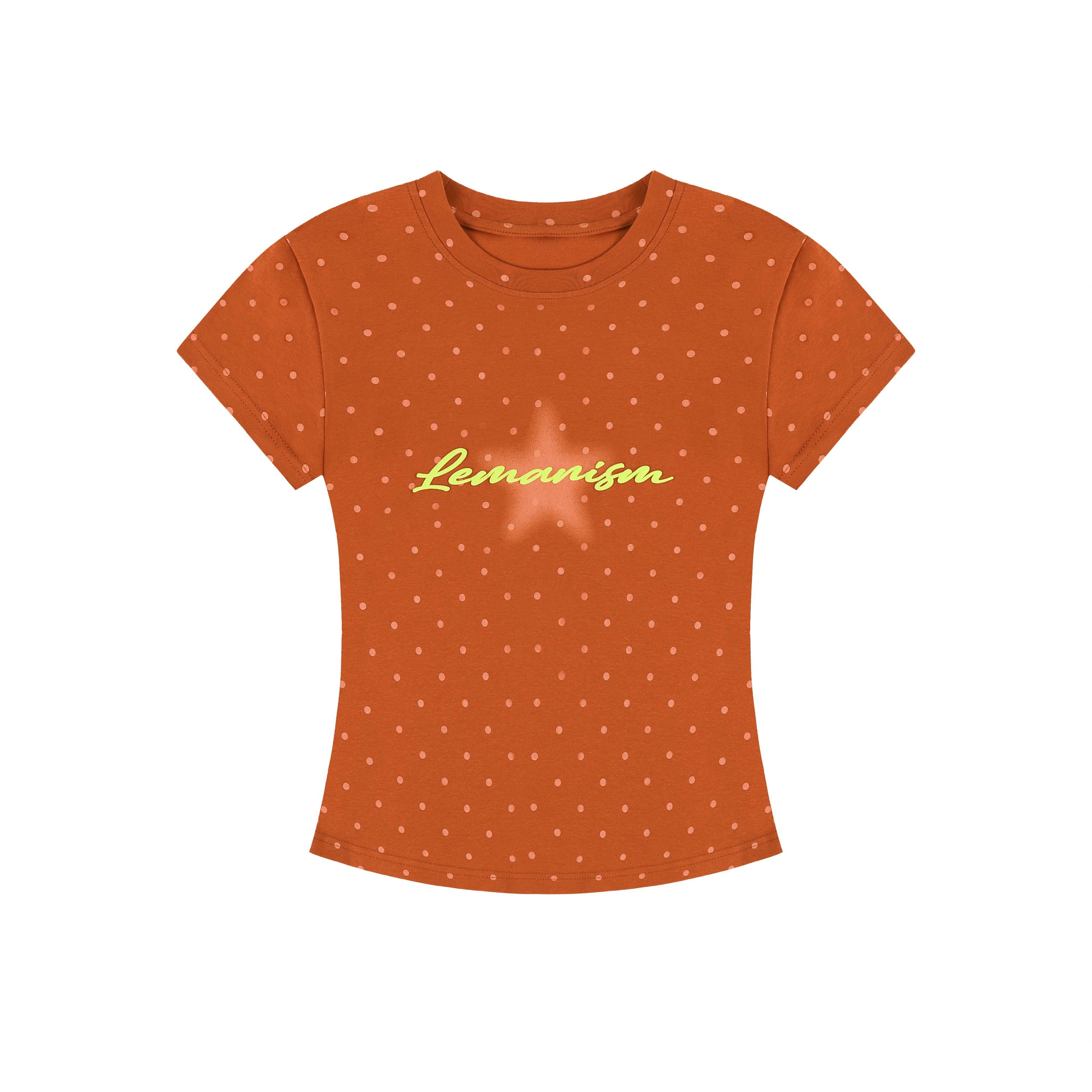 lemanism_Polka_Dot_Print_Loose_Fit_Men's_Poly_Cotton_Blend_Short_Sleeve_T-shirts_MISSTT