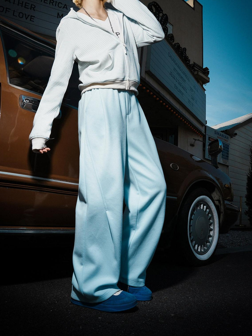 lemanism Solid American Sport Casual Couple Loose Fit Men's Straight-leg Pants