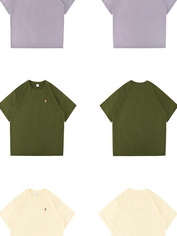 lemanism Solid Vintage Heavyweight Raglan Men's Cotton Short Sleeve T-shirts