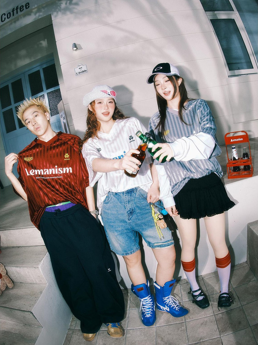 lemanism Striped Football Jersey V-neck Raglan Men's Polyester Short Sleeve T-shirts