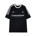 lemanism_Three_Stripe_Logo_Print_Raglan_Crewneck_Men's_Cotton_Short_Sleeve_T-shirts_MISSTT