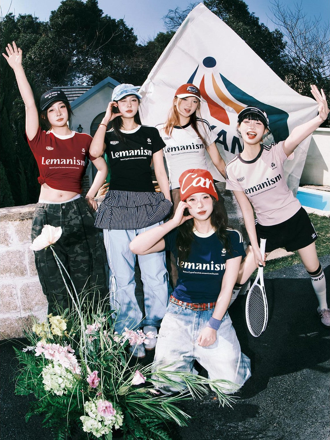 lemanism Three Stripe Logo Print Raglan Crewneck Men's Cotton Short Sleeve T-shirts