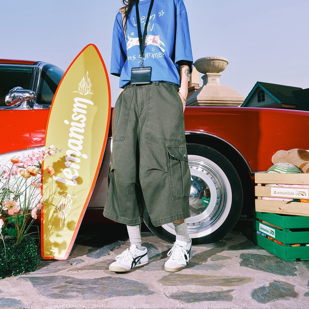 lemanism_Washed_Solid_Workwear_Relaxed_Straight_Mid_Rise_Men's_Cotton_Cargo_Shorts_MISSTT