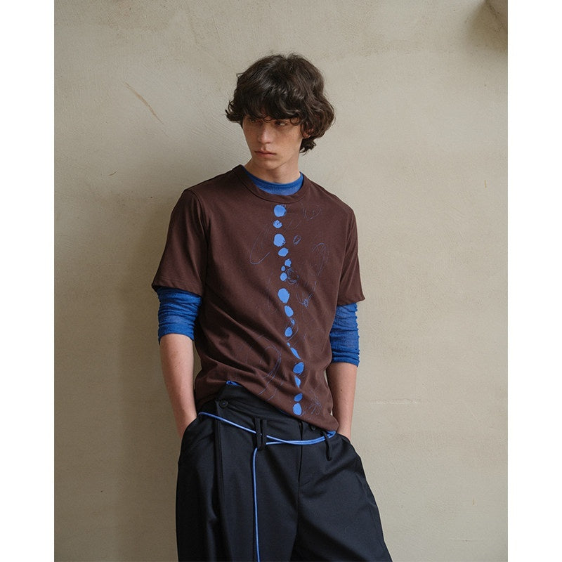 soknot_Artistic_Polka_Dot_Crew_Neck_Loose_Fit_Men's_Short_Sleeve_T-shirts_MISSTT