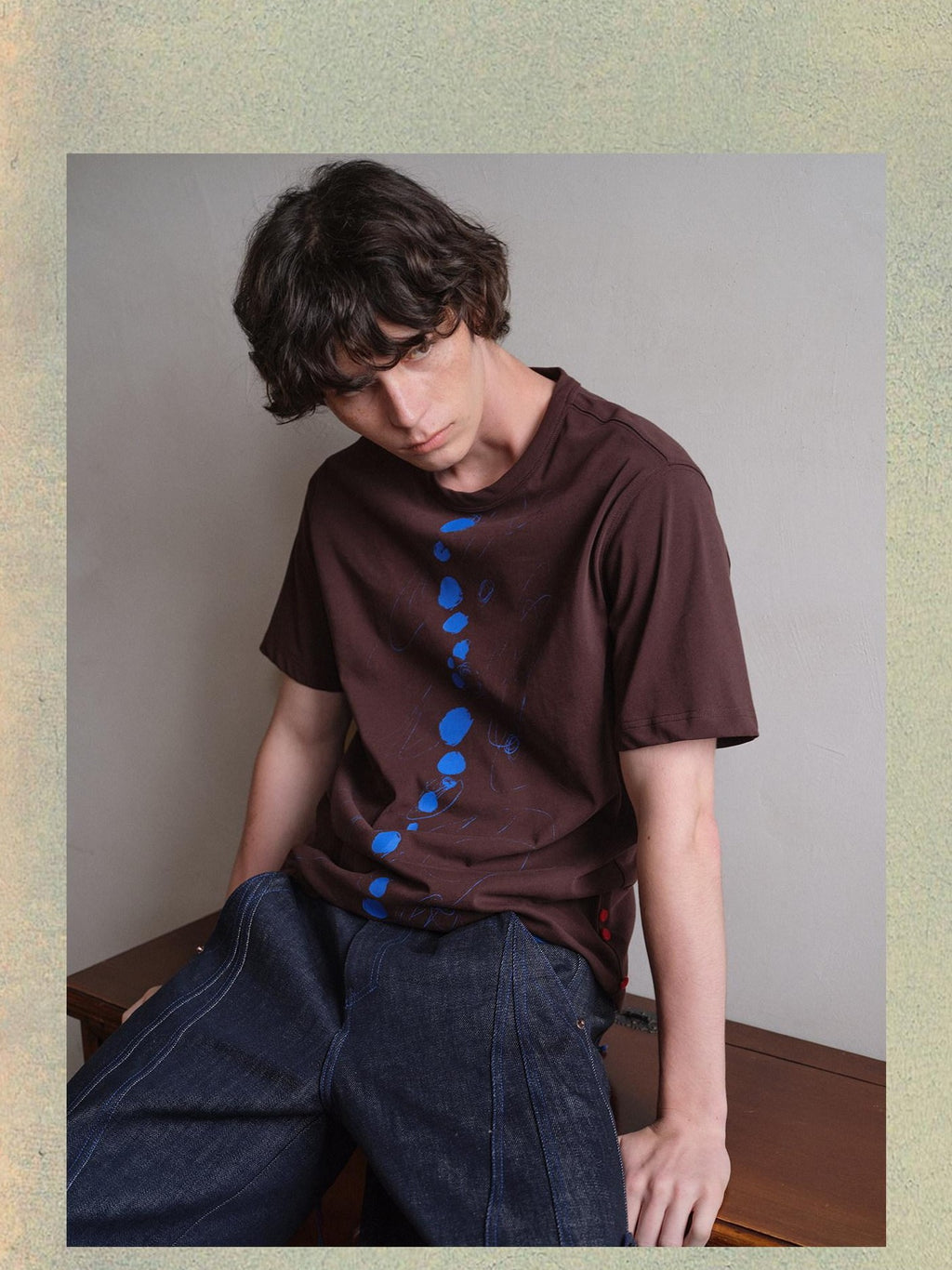 soknot Artistic Polka Dot Crew Neck Loose Fit Men's Short Sleeve T-shirts