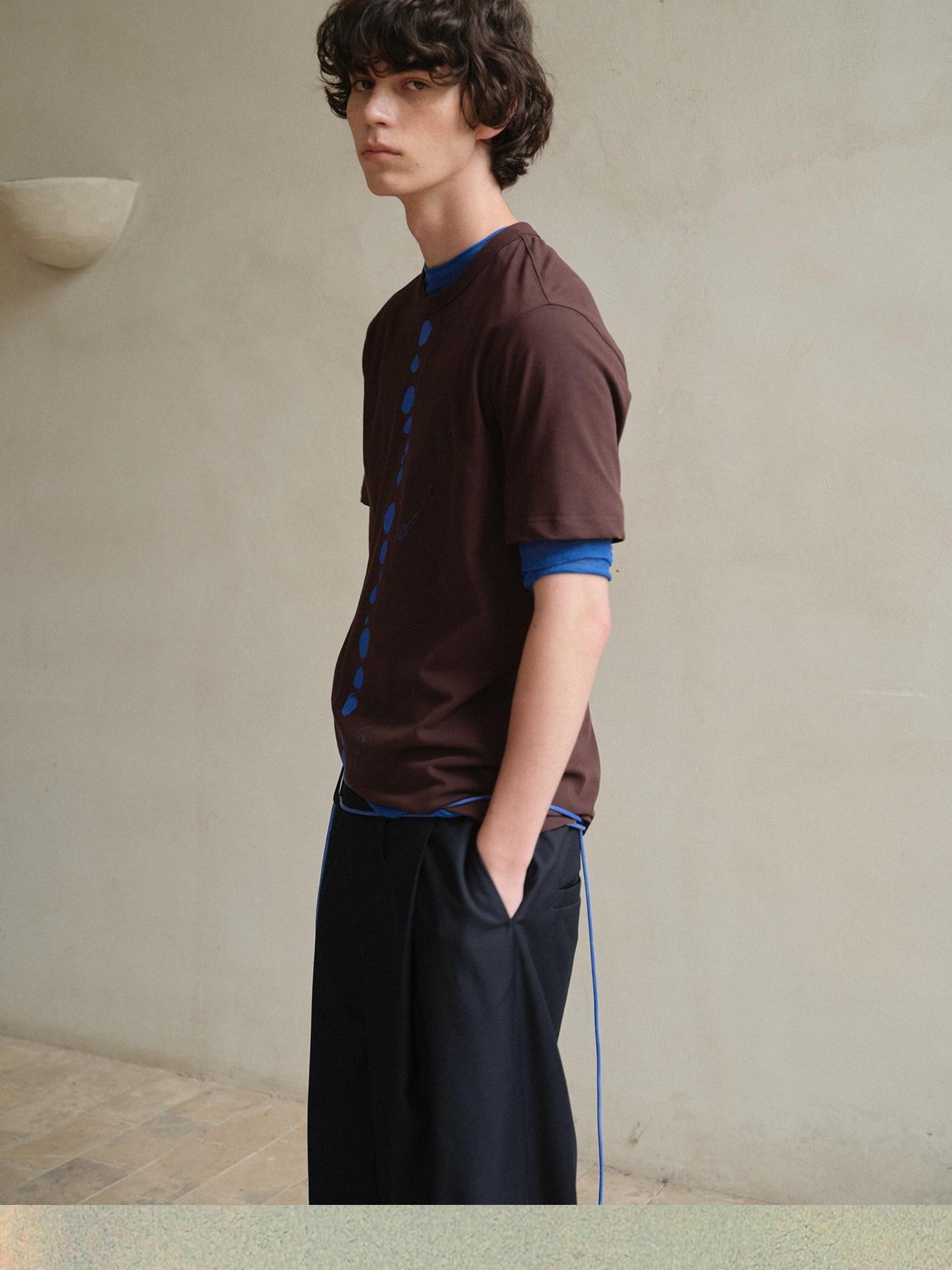 soknot Artistic Polka Dot Crew Neck Loose Fit Men's Short Sleeve T-shirts