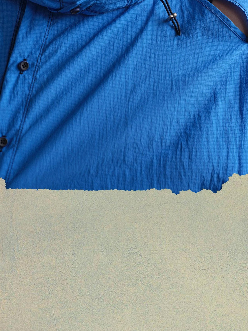 soknot Blue Contrast Colorblock Side Slit Men's Cupro Short Sleeve T-shirts