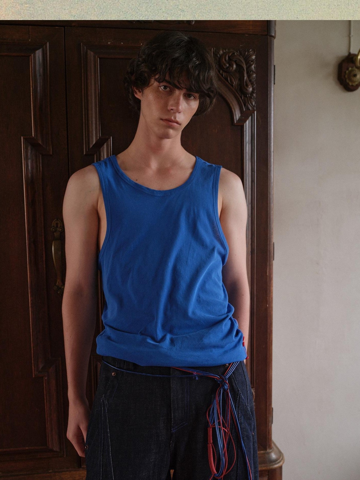 soknot Contrast Colorblock Slim Racerback Men's Cotton Muscle Tank Tops