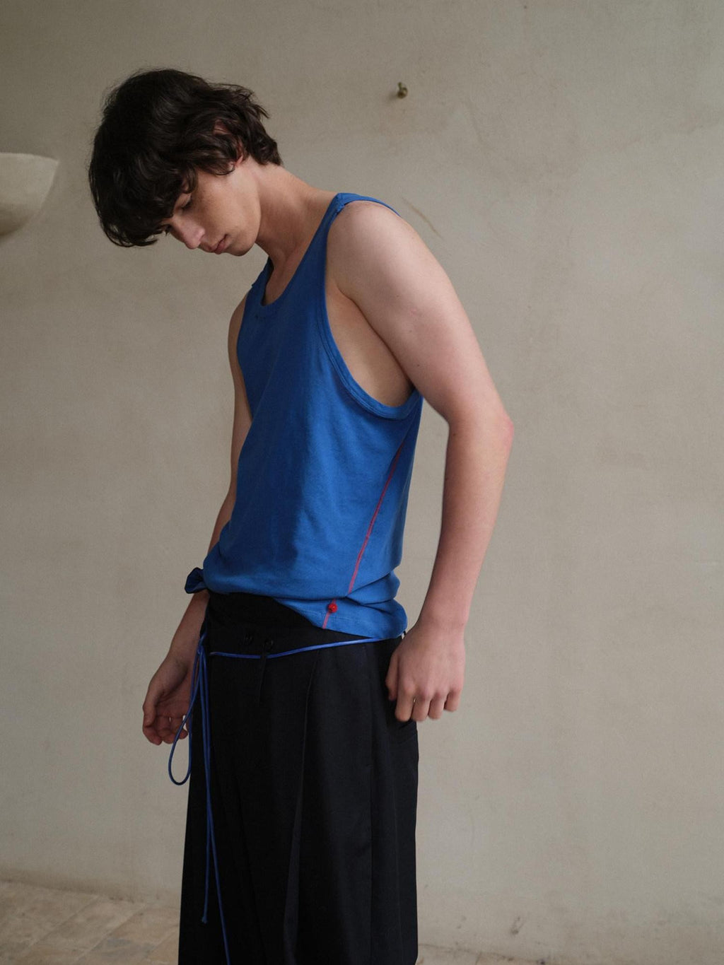 soknot Contrast Colorblock Slim Racerback Men's Cotton Muscle Tank Tops