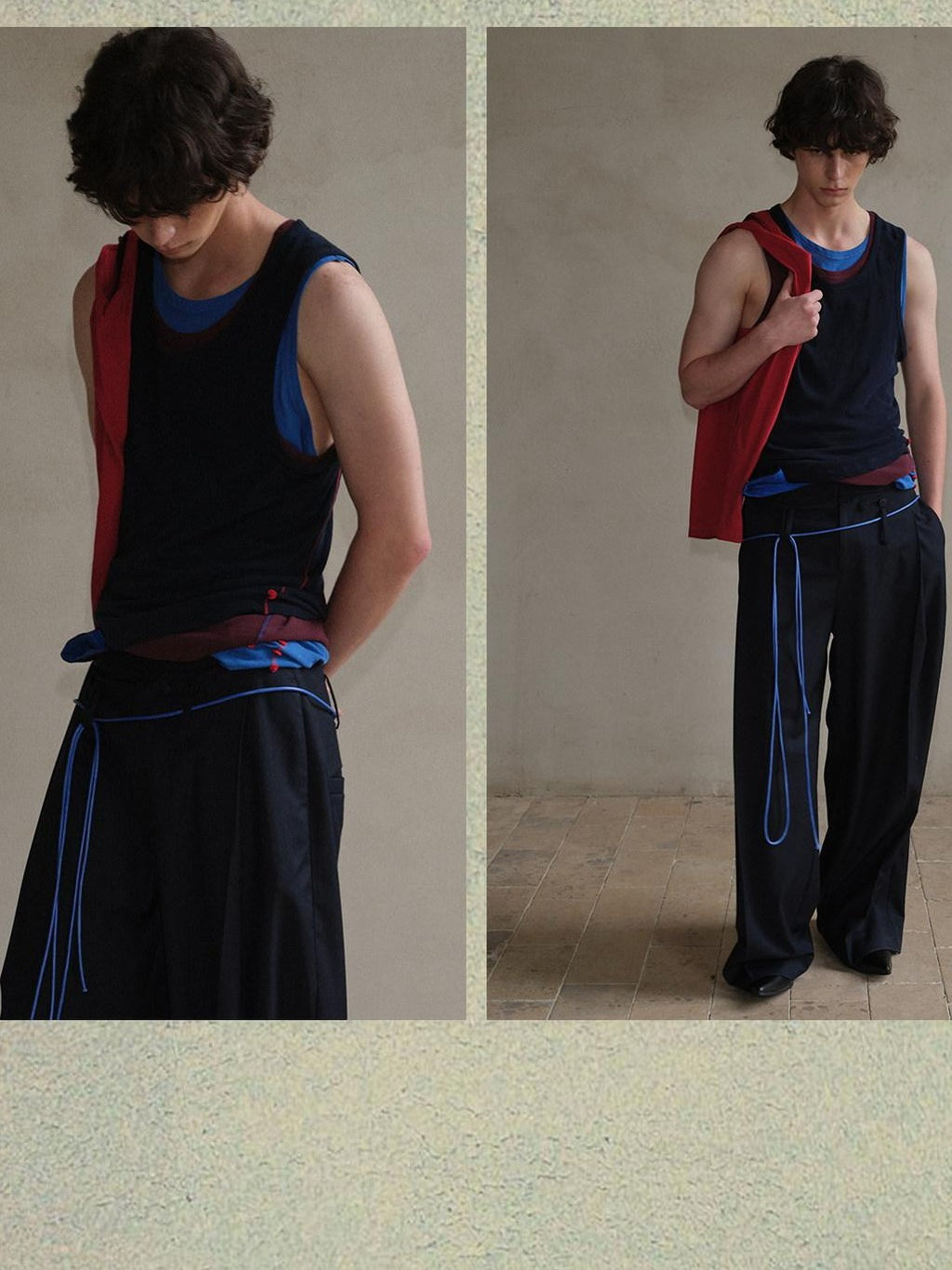 soknot Contrast Colorblock Slim Racerback Men's Cotton Muscle Tank Tops
