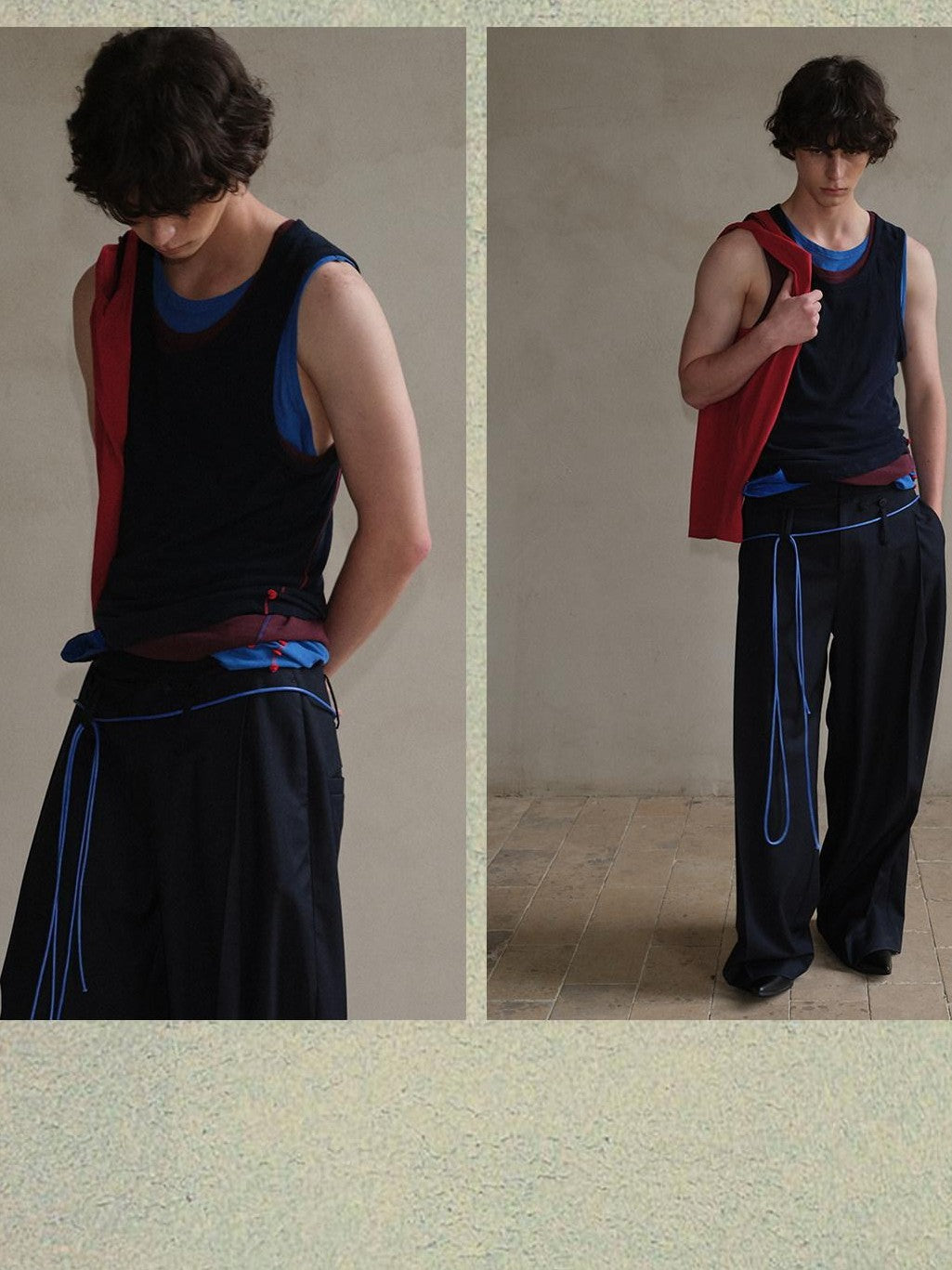 soknot Contrast Colorblock Slim Racerback Men's Cotton Muscle Tank Tops