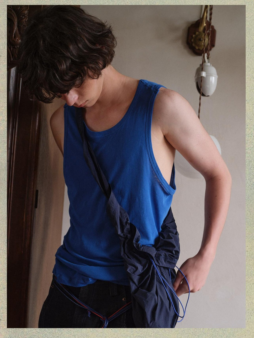 soknot Contrast Colorblock Slim Racerback Men's Cotton Muscle Tank Tops