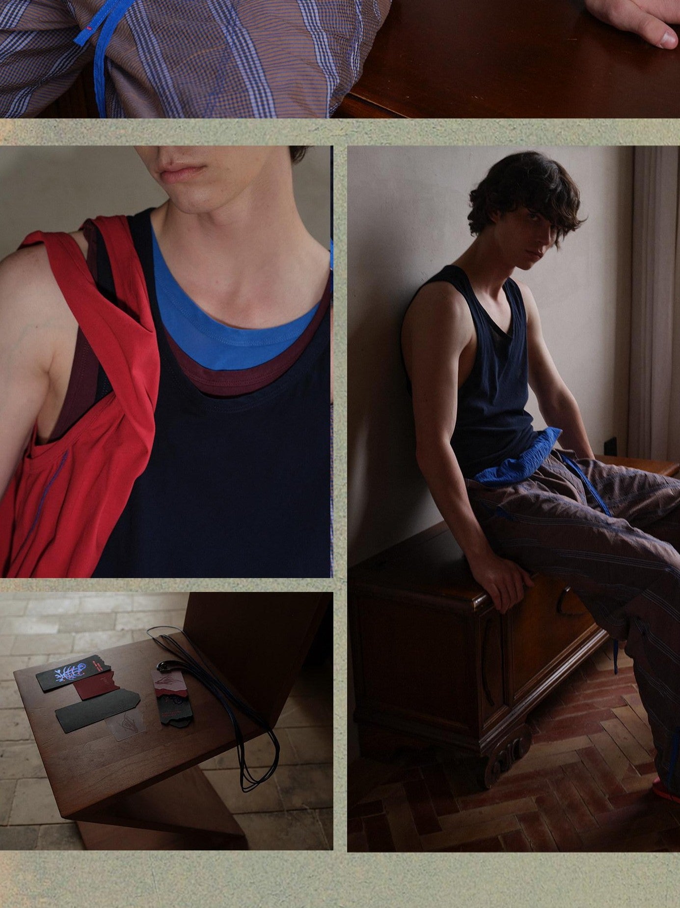 soknot Contrast Colorblock Slim Racerback Men's Cotton Muscle Tank Tops