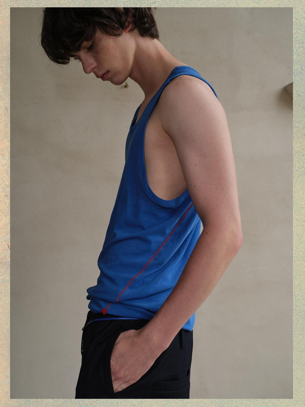 soknot Contrast Colorblock Slim Racerback Men's Cotton Muscle Tank Tops