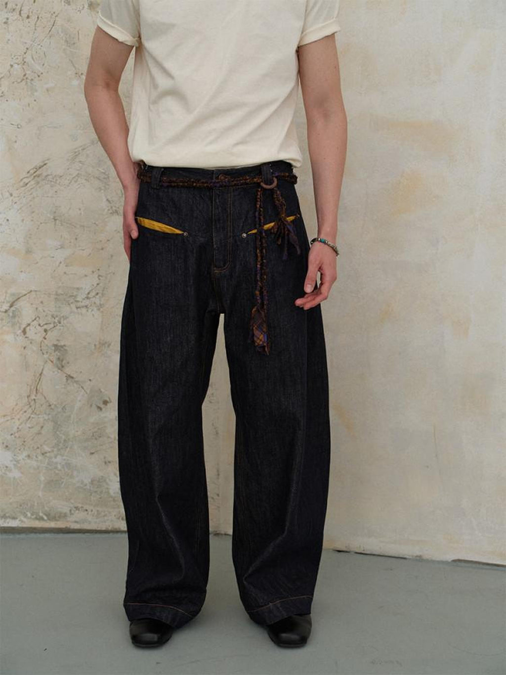soknot Deep Indigo Washed Anti Fade Sculpted Midrise Men's Cotton Straight Jeans