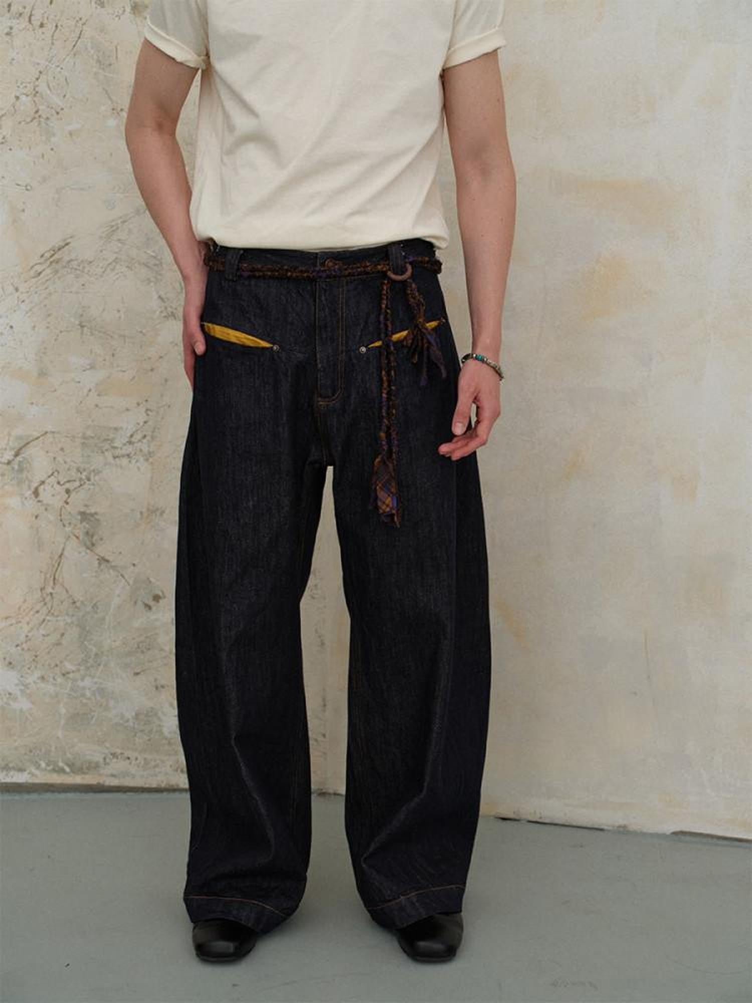 soknot Deep Indigo Washed Anti Fade Sculpted Midrise Men's Cotton Straight Jeans